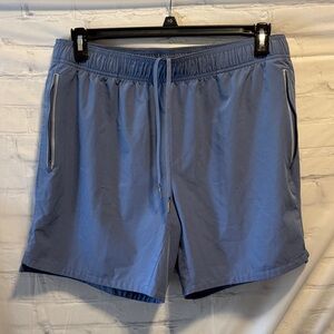 SKORA Men's Large Light Blue Drawstring Athletic Running Shorts